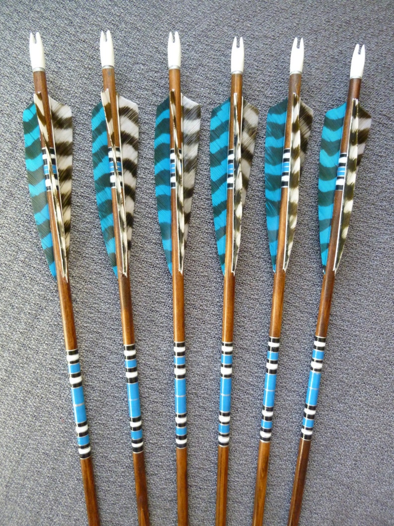 Port Orford Cedar Wooden Archery Arrows Custom Made Hand Crested Etsy