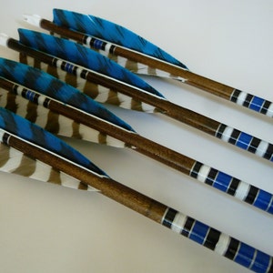 Port Orford Cedar Wooden Archery Arrows Custom Made Hand Crested image 1