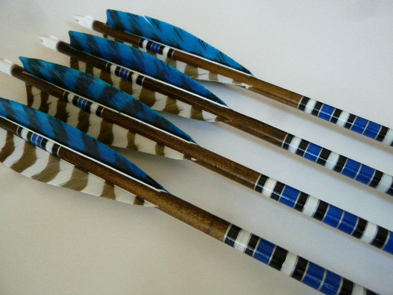 Port Orford Cedar Wooden Archery Arrows Custom Made Hand Crested image 1