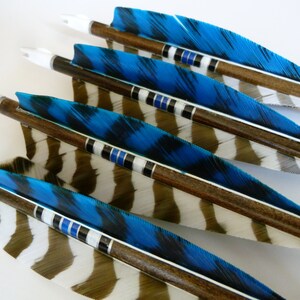 Port Orford Cedar Wooden Archery Arrows Custom Made Hand Crested image 2