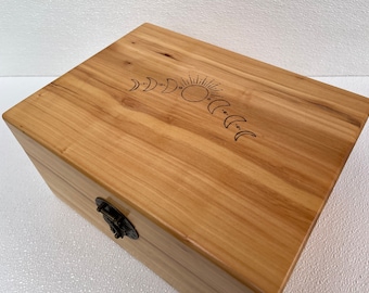Boîte d'art souvenir, oeuvre d'art brûlée sur bois