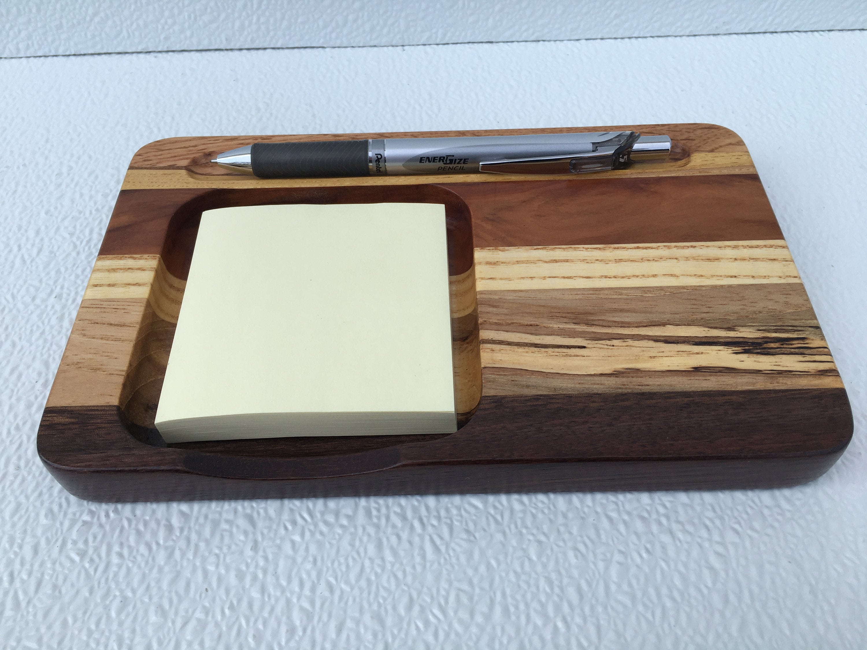 Wooden Sticky Note & Pen Holder Note Pad Holder Inkpen Etsy