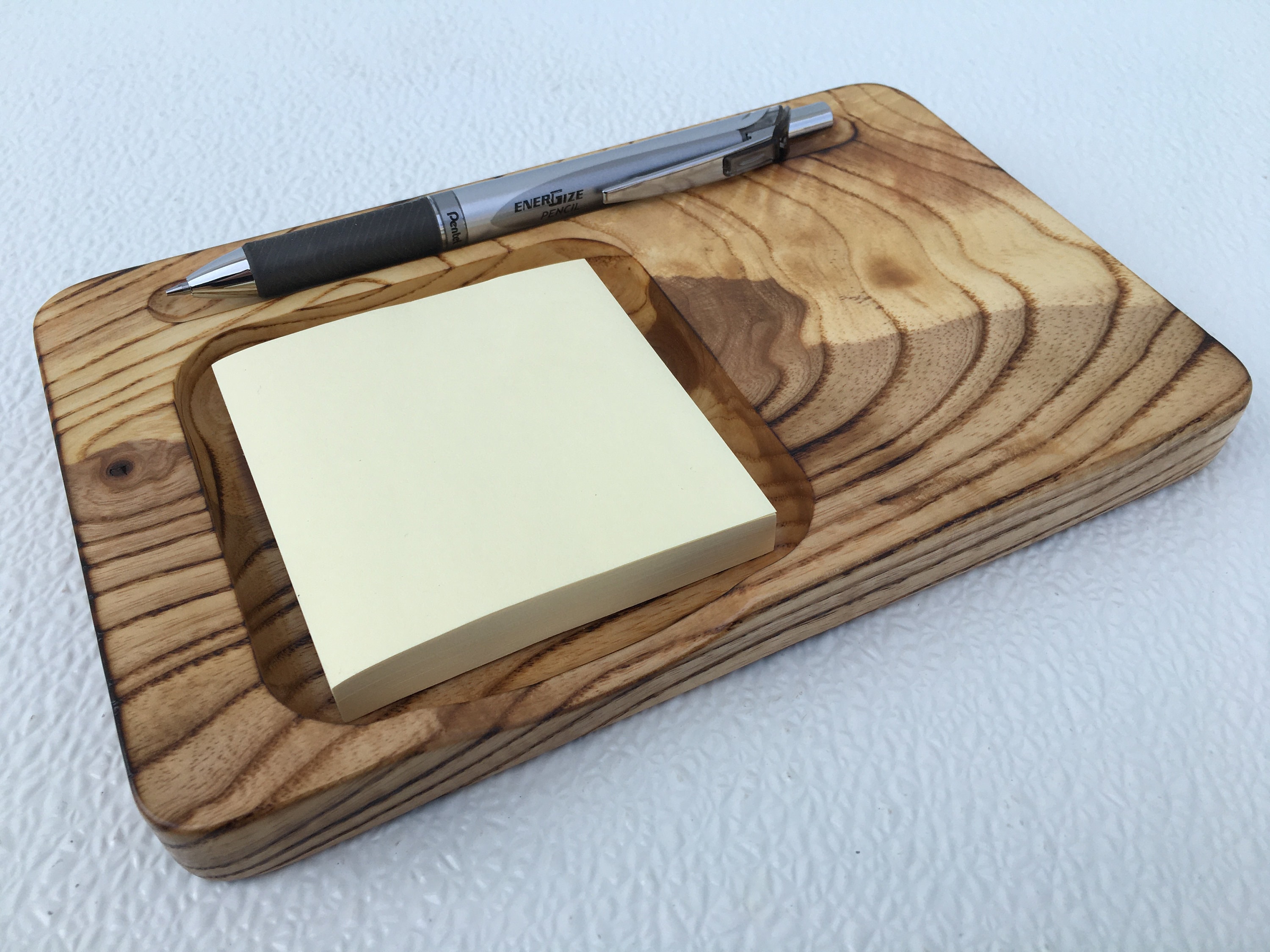 Wooden Sticky Note & Pen Holder Note Pad Holder Inkpen Etsy