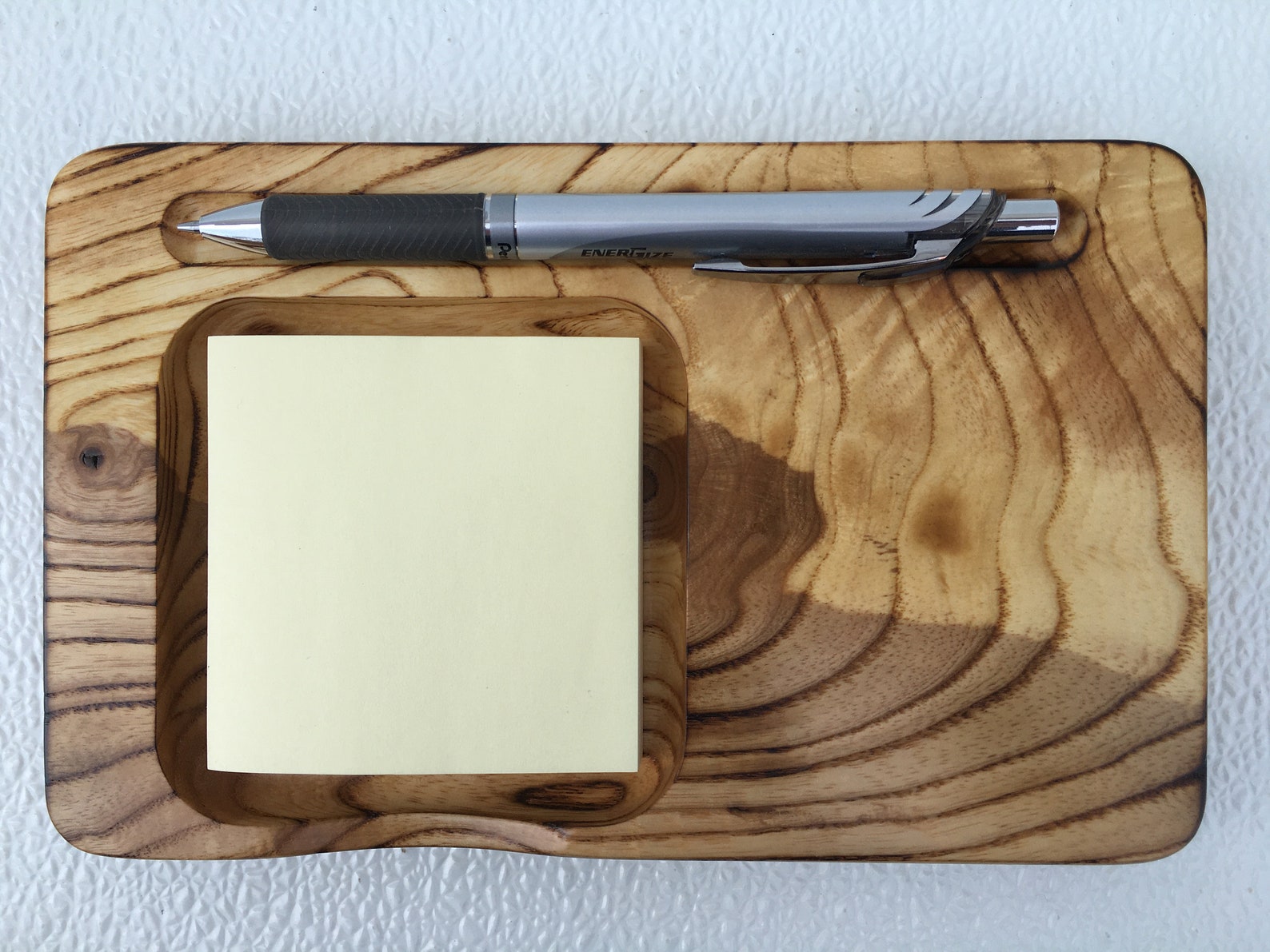 Wooden Sticky Note & Pen Holder Note Pad Holder Inkpen Etsy