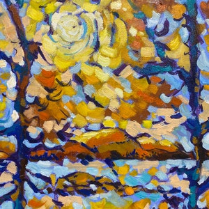 Fall painting Original oil painting on canvas 20x20' Fall landscape wall art Cottage decor Impressionistic Landscape by DianaOriginalArt image 7