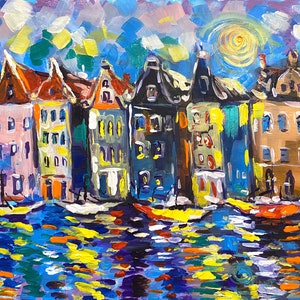 Amsterdam Painting on canvas: Original Modern Art, 16x20