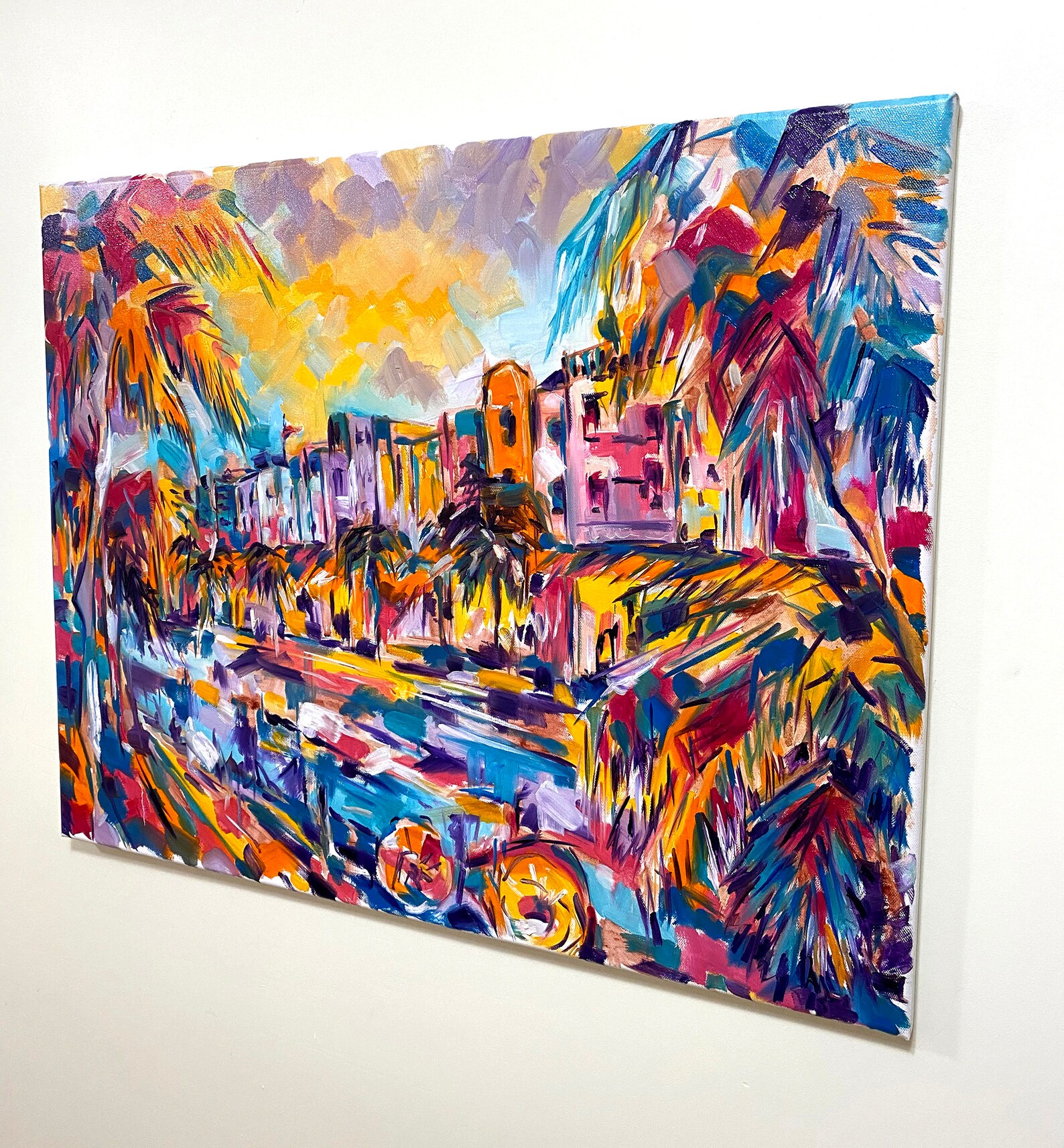 Miami painting on canvas Cityscape ORIGINAL art Modern Etsy