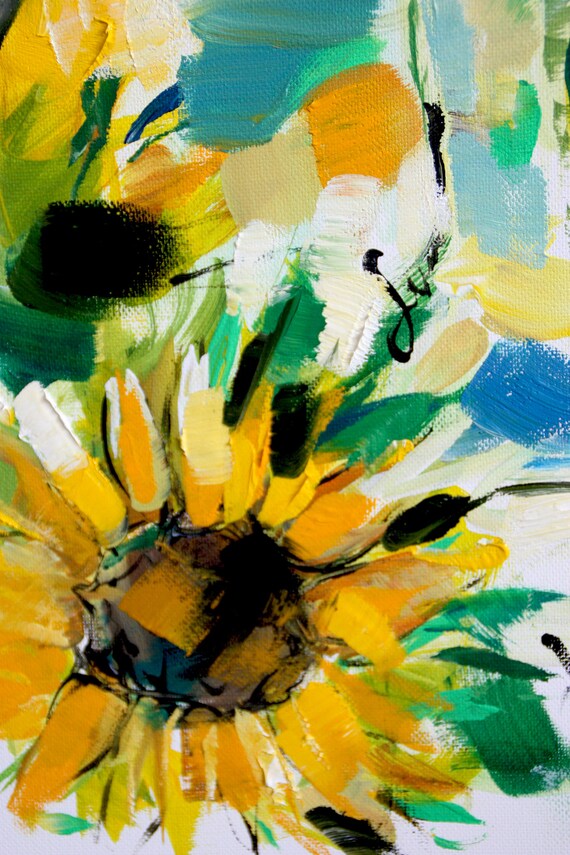 Sunflowers Oil Painting Original Artwork Oil On Canvas Etsy