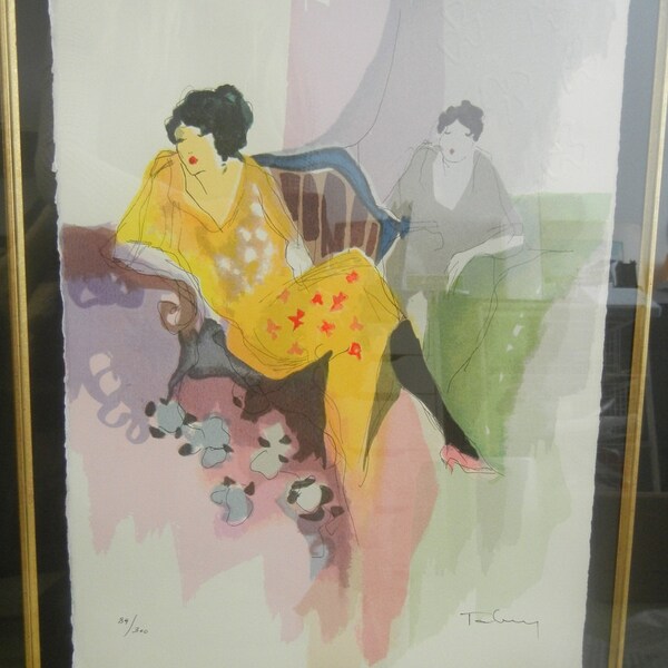 Itzchak TARKAY "LE DIVAN " Plate V from the 6 piece suite "Les Parisiens" Serigraph
