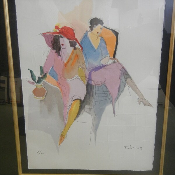 Itzchak TARKAY "Rendez-VOUS" Plate III from "Les Parisiens" Serigraph