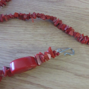 Long Natural Red Coral Chunky Necklace 44 Long image 3
