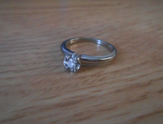 18k White Gold Signed JABL diamond engagement rin… - image 1