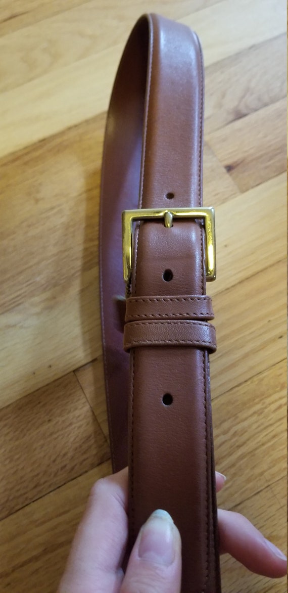 Coach Brown 29” Genuine Leather Belt with Gold-Tone Buckle Coach Brown 29” Genuine Leather Belt with Gold-Tone Buckle  main image 2