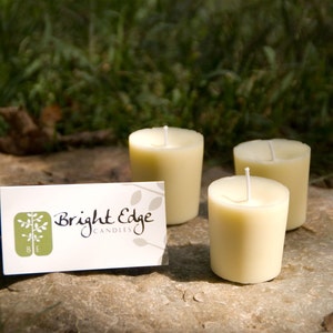 4 100% Essential Oil Soy Votive Candles - Scented, Hand-poured, Clean-burning