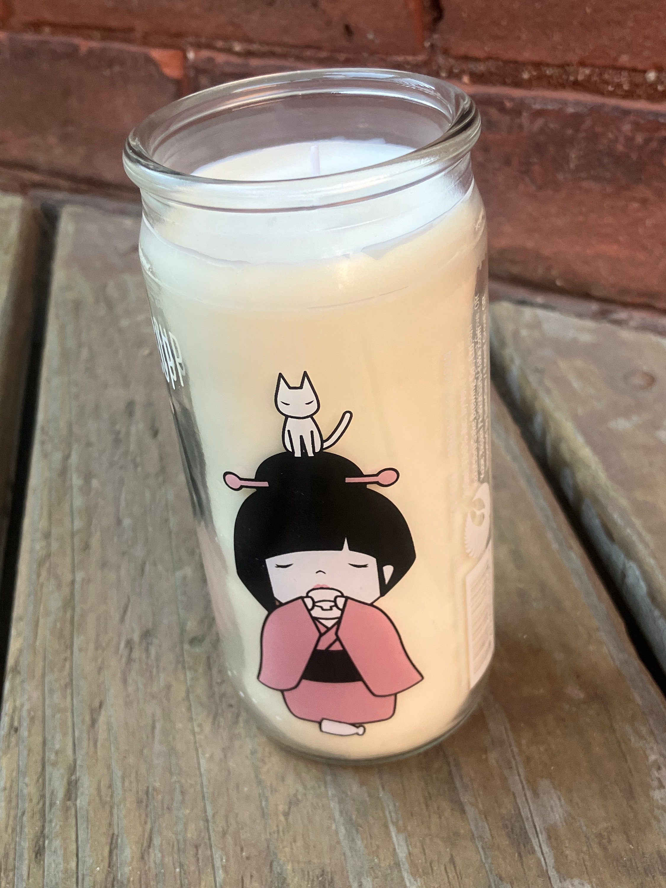 Upcycled Chika Sake Cup Candle - Cherry Blossom & Rose - Etsy