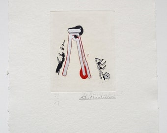 Limitowana edycja podpisanego wydruku Johna Chamberlaina „One Among Many” z zestawu Outer Signs of Inner Grace Suite 1986, amerykański, bez ramki