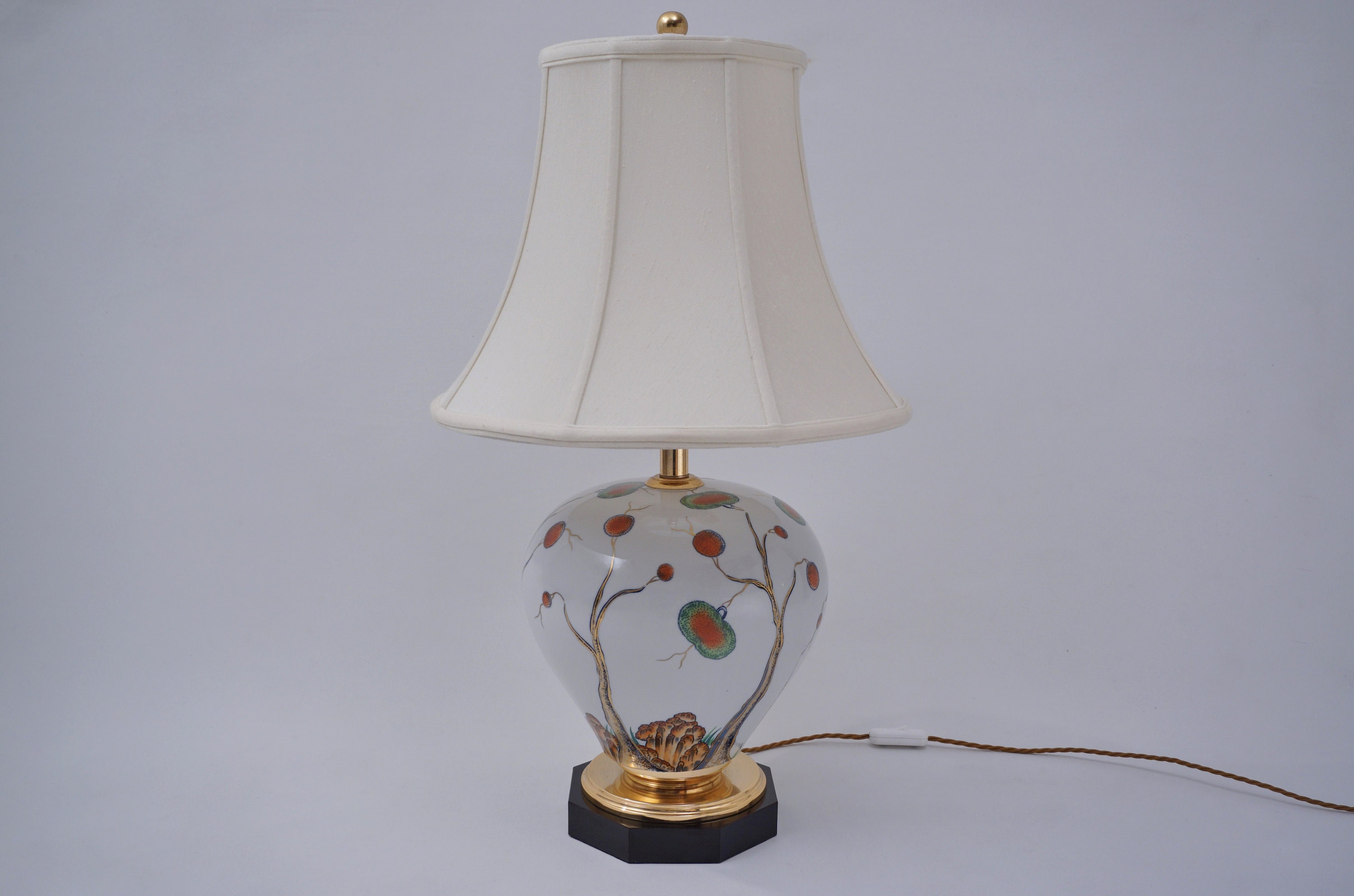 Lampada vintage in porcellana Giulia Mangani chinoiserie con