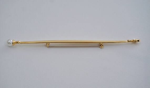 Butler & Wilson vintage giant pin gold plated sce… - image 6