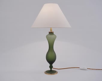 Art Nouveau Baccarat satin glass & ormolu antique table lamp, 1890s ca, French - Rewired