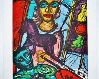 Malcolm Morley podpisał limitowaną edycję wydruków Trojan Calvacade z Odysei Enocha, numer 9/69, 1986, amerykański, bez ramki