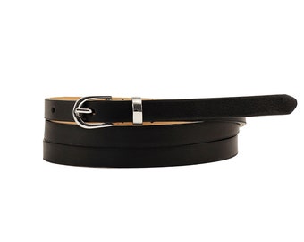 thin black waist belt