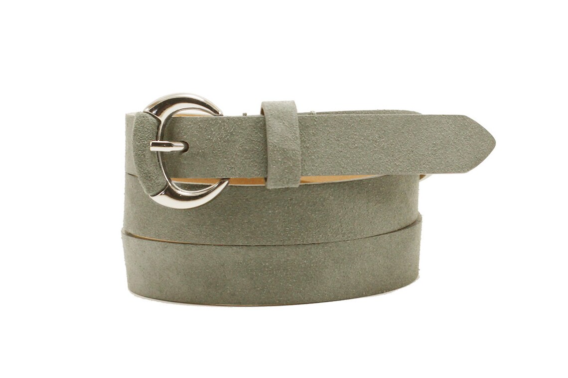 Gray belt womens belt gray leather belt beige belt suede Etsy
