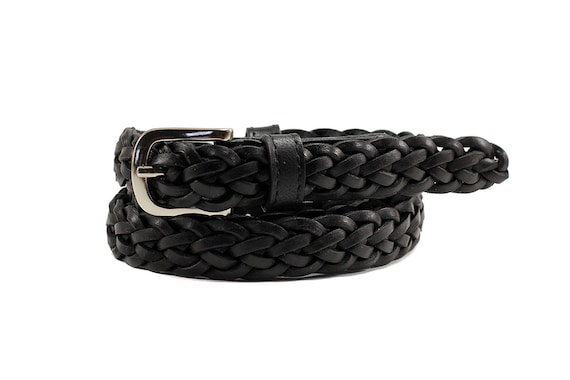 black braided leather belt