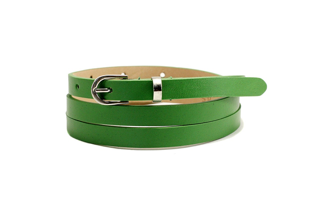 Leather belt green belt women's leather belt Etsy