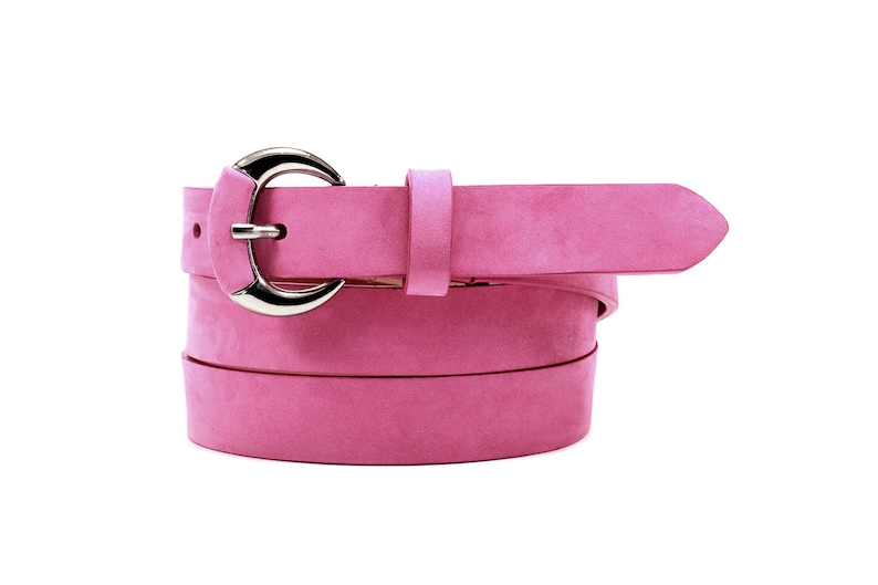 Fuchsia suede belt pink belt leather belt pink leather Etsy