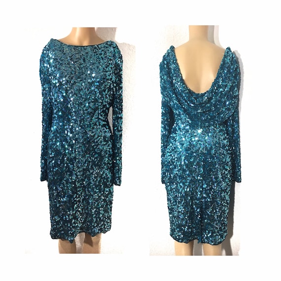 1980s Sequins Party Dress