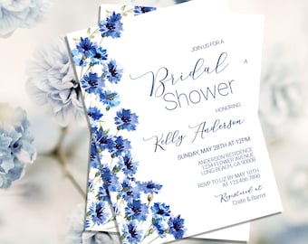 Floral Bridal Shower Invitation, Wildflower Personalized Wedding Shower Template
