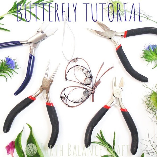 Wire Butterfly Tutorial, Learn Wire Work, Butterfly Jewelry Tutorial, Wirewrap Lesson, DIY Tutorials, Downloadable PDF, Home Decor Tutorial