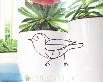 Copper Wire Bird Decoration: Garden Art, Country Home Decor