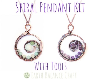 Wire Pendant Kit, WITH TOOLS, Beginner Jewellery Making Project, Learn Jewelry Design, DIY Jewellery, Necklace Starter Kit, Crafter Gifts