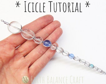 Icicle Suncatcher Tutorial, PDF Download, Beginner Tutorials, Wire Work Project, Bead Tutorial, Christmas Tutorial, Beading Tutorials