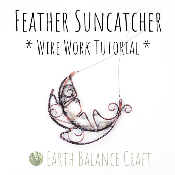 Feather Tutorial, Learn Wire Work, Wirewrap Tutorial, PDF Download, Metalwork Tutorials, White Feathers, Boho Project, Learn to Craft