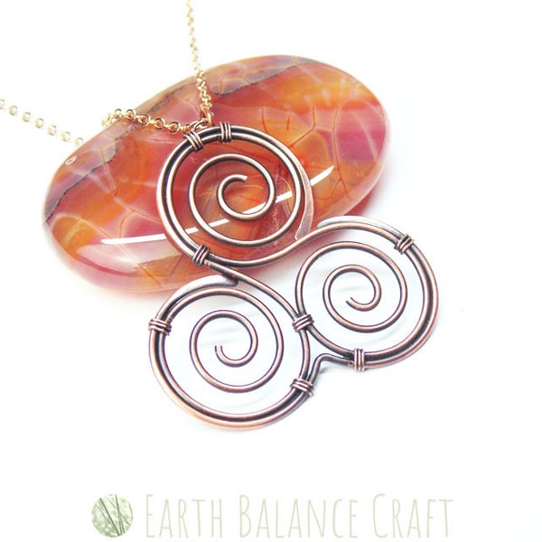 Triskele Pendant, Newgrange Stone Spirals, Celtic Jewelry, Triple Spiral, Triskelion Necklace, Megalithic, Irish Necklace, Neolithic Pendant