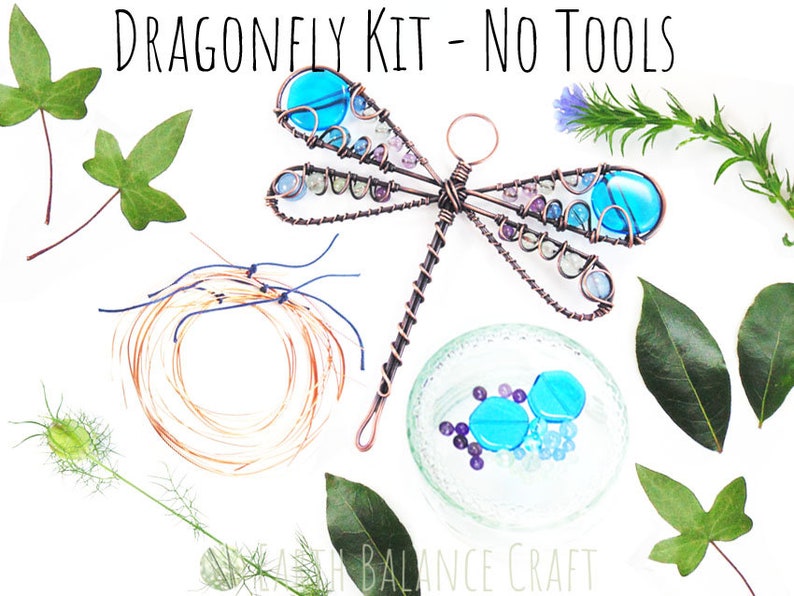 Dragonfly Kit NO TOOLS, Suncatcher Kits, Wire Work Supplies, Homemade