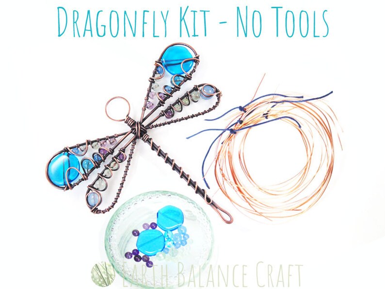 Dragonfly Kit NO TOOLS, Suncatcher Kits, Wire Work Supplies, Homemade