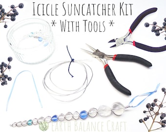 Icicle Suncatcher Craft Kit: Wire Work, Glass Beads, with Tools (PDF Tutorial)