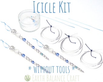 Christmas Craft Kit, Kit Without Tools, Icicle Kit, Make a Christmas Ornament, Suncatcher Kit, Bead Work Kit, Wirewrap Kits, Beginner Kits