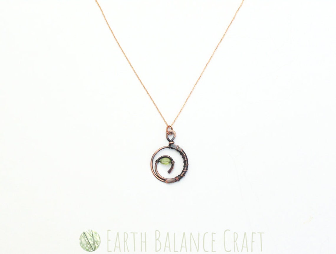 Peridot Pendant Gemstone Jewellery Spiral Necklace Lime - Etsy