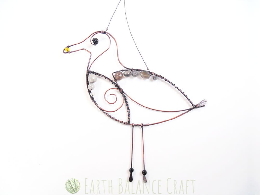 Seagull Hanging Decoration Beach House Decor Metal Bird Art Etsy