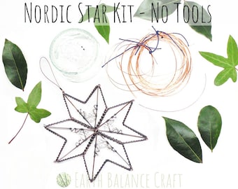 Nordic Star DIY Craft Kit: Copper Wire & Glass Beads (No Tools)