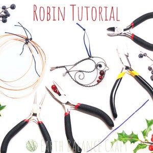 Tutoriel oiseau, Faire un merle rouge, Téléchargement PDF, Tutoriels d’artisanat en fil de fer, Travail de fil pour débutants, Leçon d’artisanat de bricolage, Projet fait maison, Apprendre à fabriquer