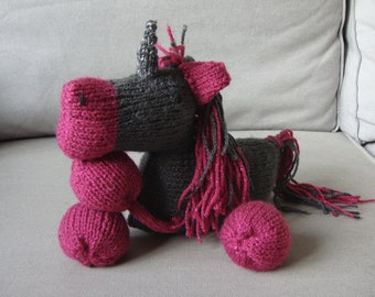 Mélaine the Unicorn - hand-knitted comforter for adults and older children