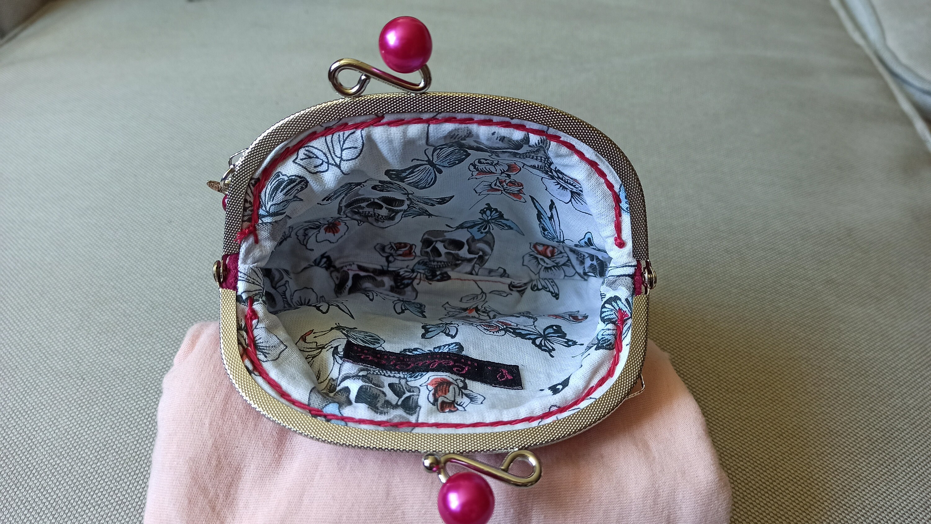 Grand porte-monnaie avec fermoir rétro Papillon en broderie or. - Etsy