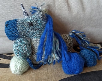 Bubble the Unicorn - hand-knitted comforter for adults and older children