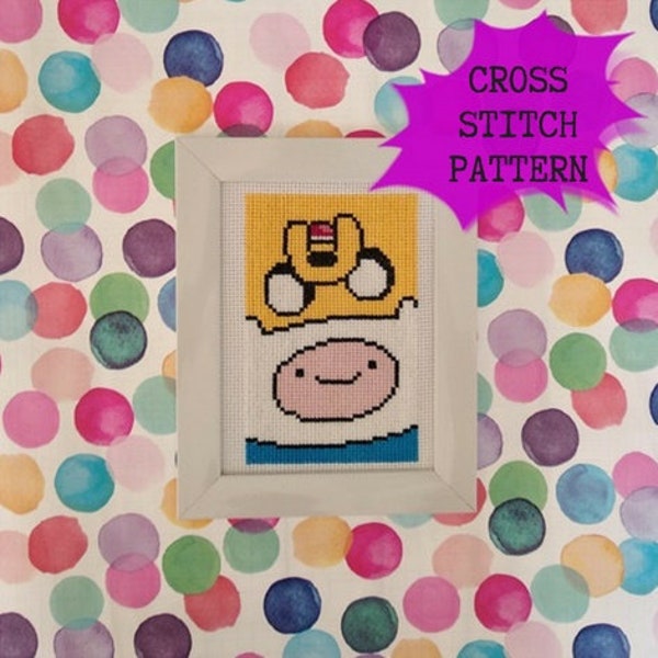 Adventure Time, Finn and Jake, Cross Stitch Pattern, Pattern Only, Instant download, (JPEG format), tv series, animation, cartoon