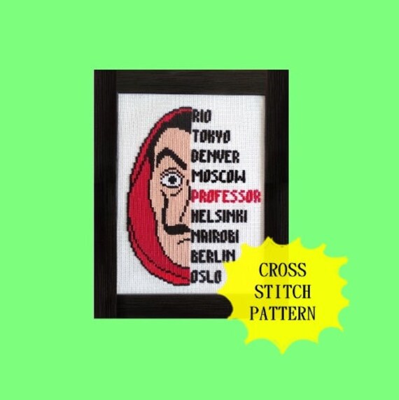 Cross Stitch Pattern La Casa De Papel Money Heist Dali Etsy